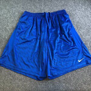 Nike Shorts Mens XXL Blue Basketball Baggy Shiny Pockets Gym Workout Drifit